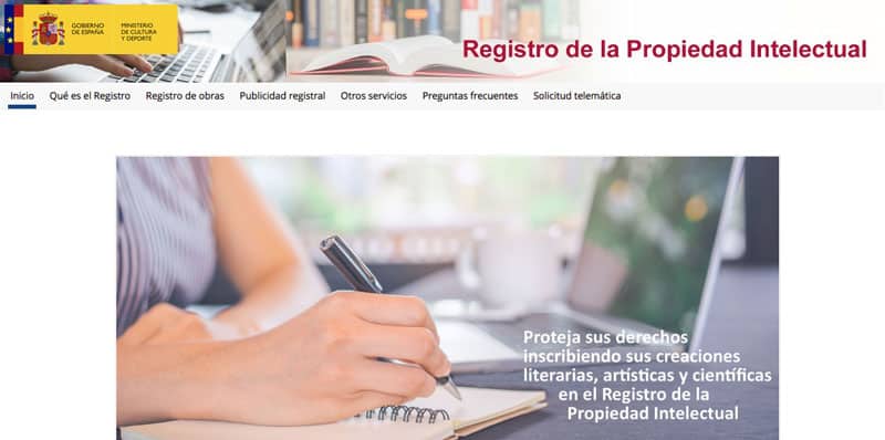 web del ministerio de cultura para Registro de la Propiedad Intelectual