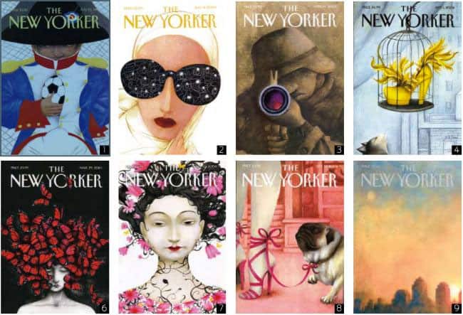 Algunas de las portadas de Ana Juan para The New Yorker.