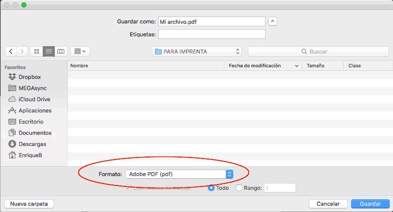 Guardar como PDF desde Illustrator paso 1