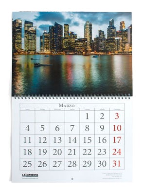 Calendario de pared wireo central