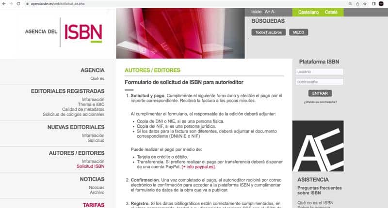 Página web de la Agencia del ISBN
